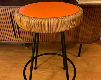 PICKUP ONLY! Vintage mid century Danny Ho Fong for Tropi-Cal tiki rattan stool