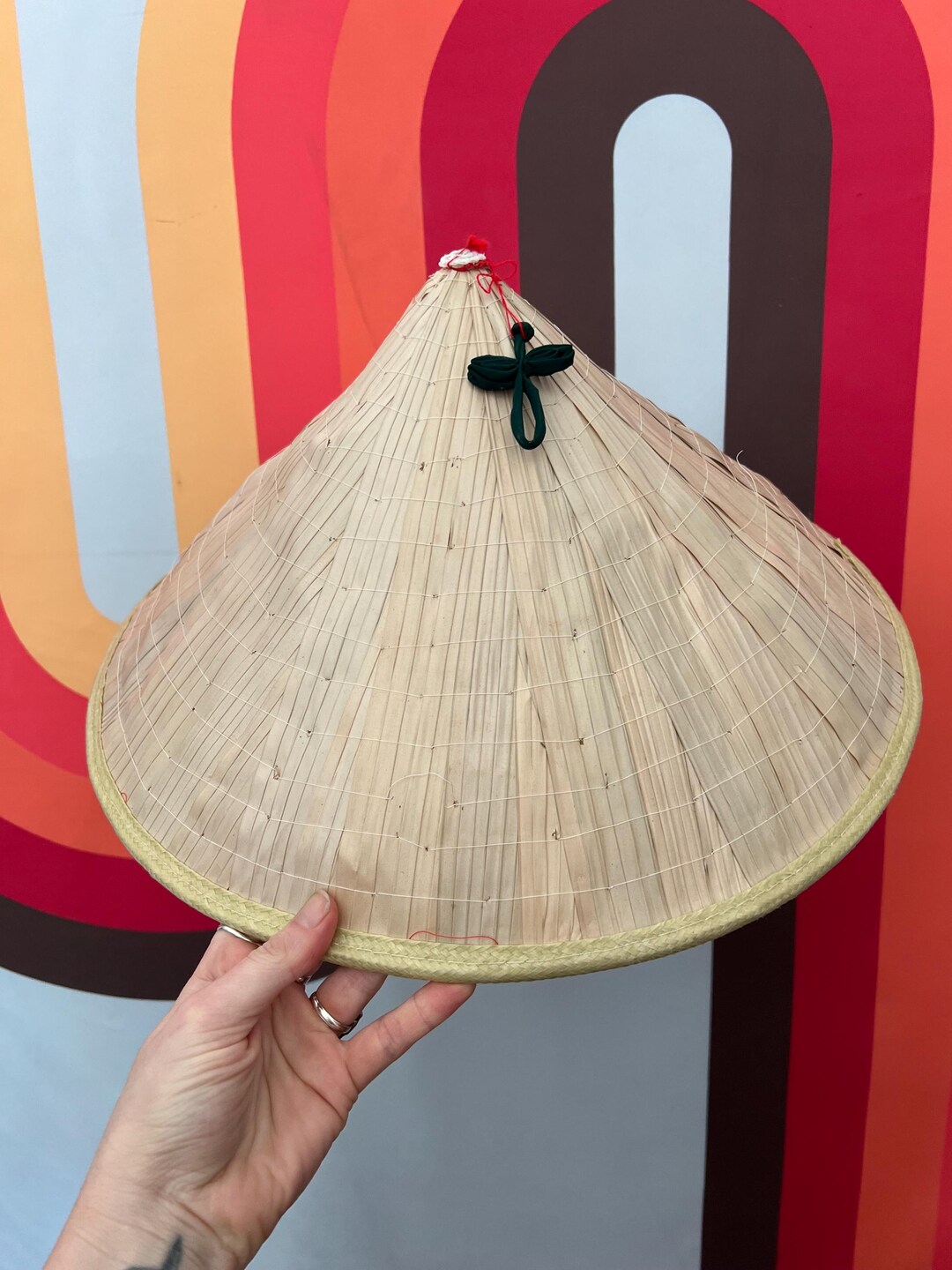 Vintage Classic Vietnamese Asian Bamboo Woven Rice Farmer Hat - Etsy