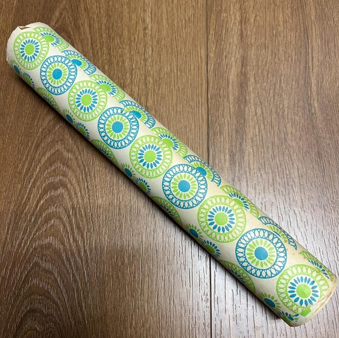 Vintage Mid Century 60s Green Mod Circles Wrapping Paper Roll - Etsy