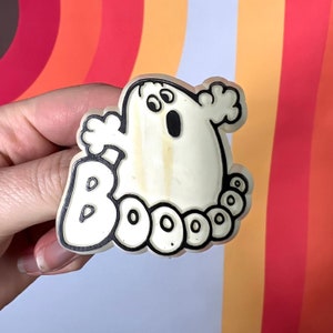 Vintage mid century Hallmark ghost boo brooch pin Halloween