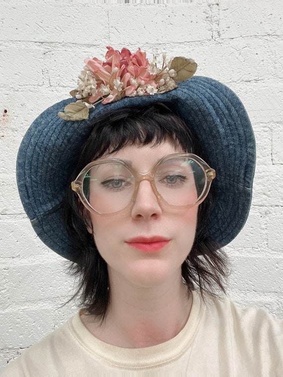 Vintage 90s Denim Blossom Bucket Hat With Flowers - Etsy Israel display picture 2