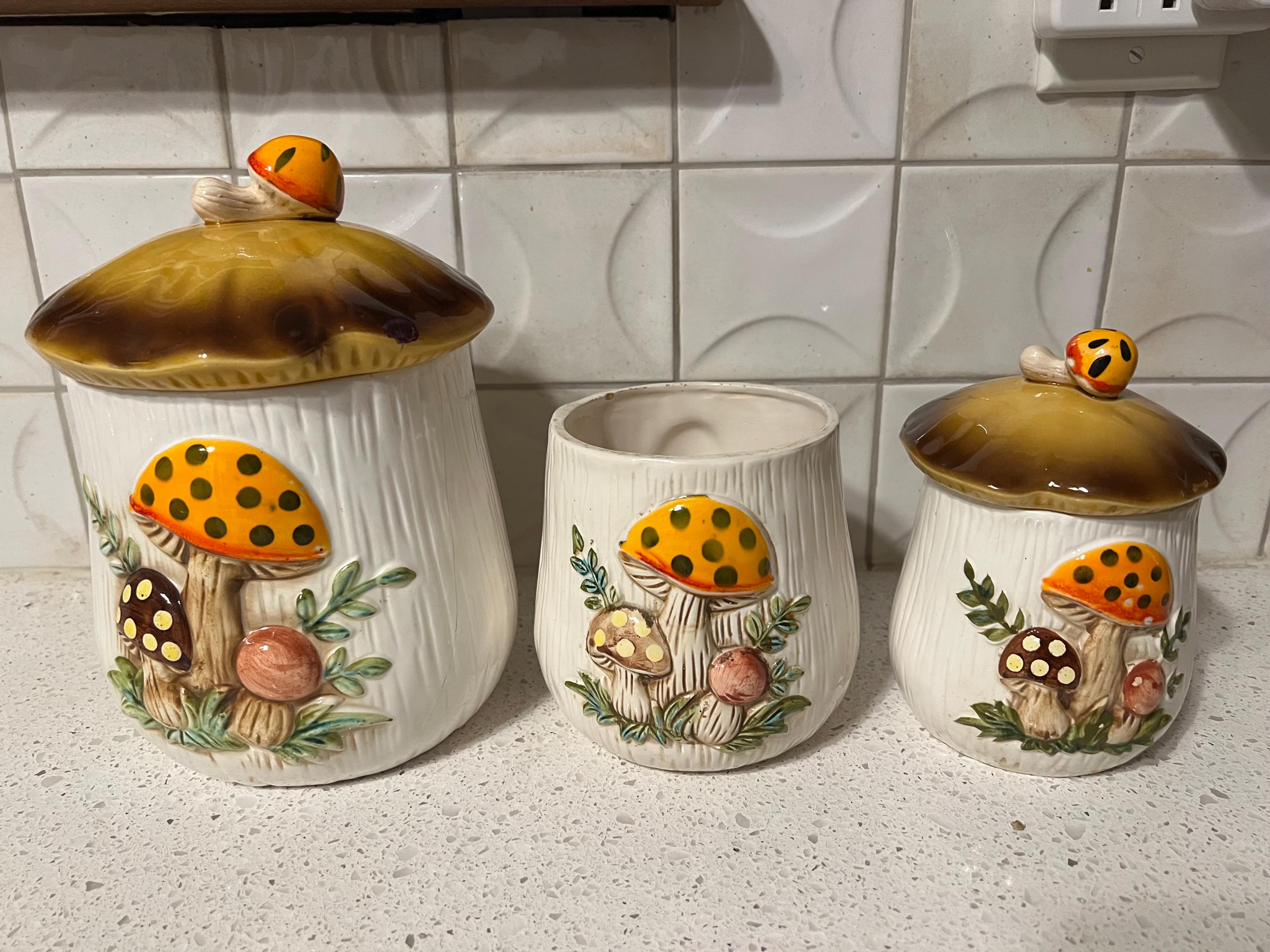 Sears Merry Mushroom Canister Set - Etsy