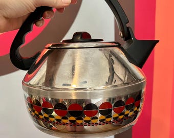 Rare Vintage 80s Fissler Germany Solaryme Dot Space Age Chrome