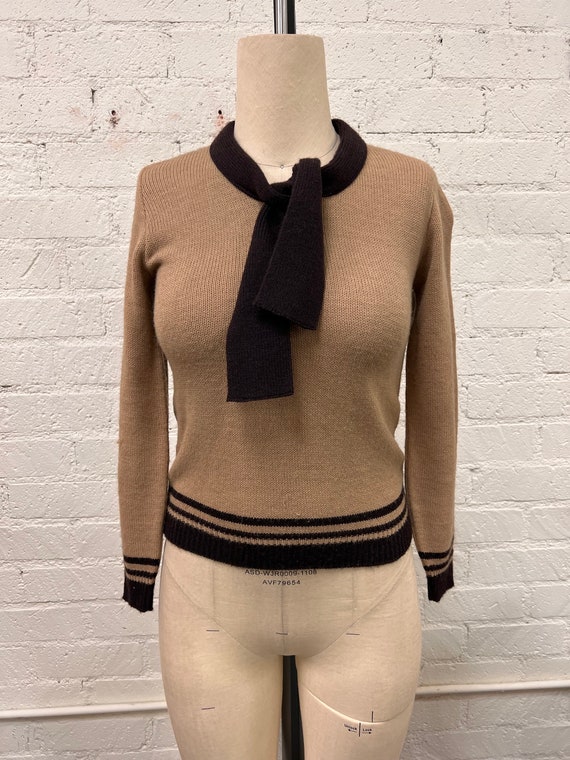 Vintage 70s does 30s style sweater with tie shawl 