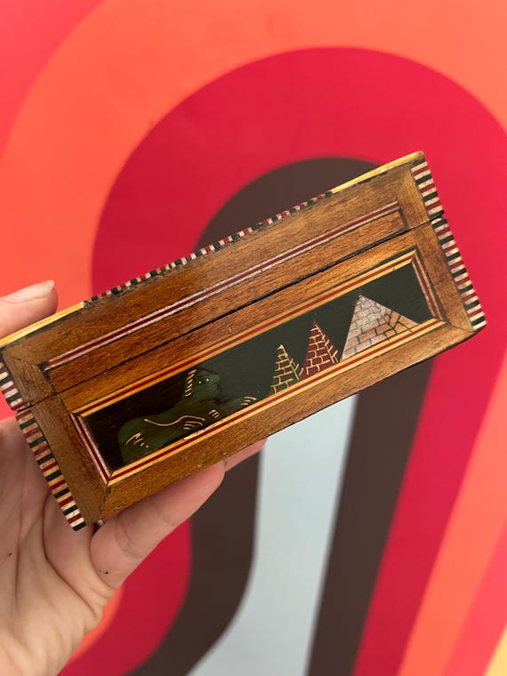 Vintage handmade ancient Egyptian carved wooden j… - image 6