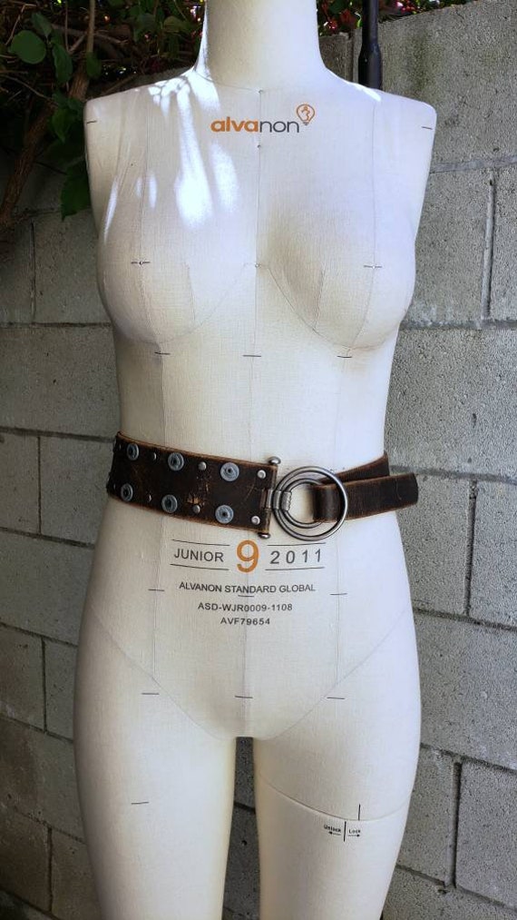 Vintage Olga Santini brown leather asymmetrical lo