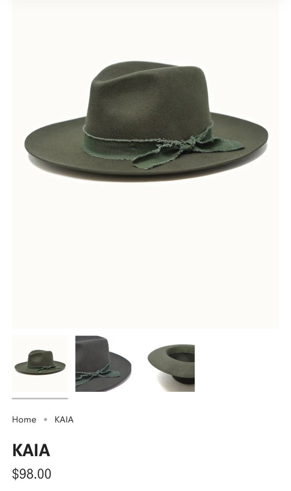 Olive & Pique Black Wool Western Piched Crown Boa… - image 5