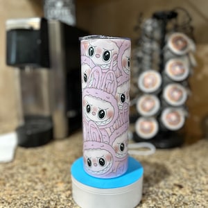 Custom cartoon dog tumbler, 20oz skinny tumbler