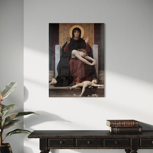 Bouguereau – Stampa artistica della Vergine Consolatrice / Plexiglas o tela riciclata / Arte murale della Madonna spirituale per la guarigione e gli interni sacri