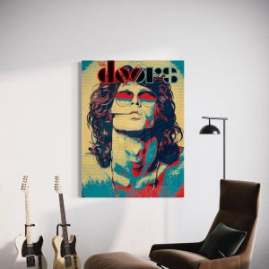 Póster de rock de Jim Morrison / Arte acrílico icónico / Decoración de leyenda del rock / Arte mural vintage para amantes de la música