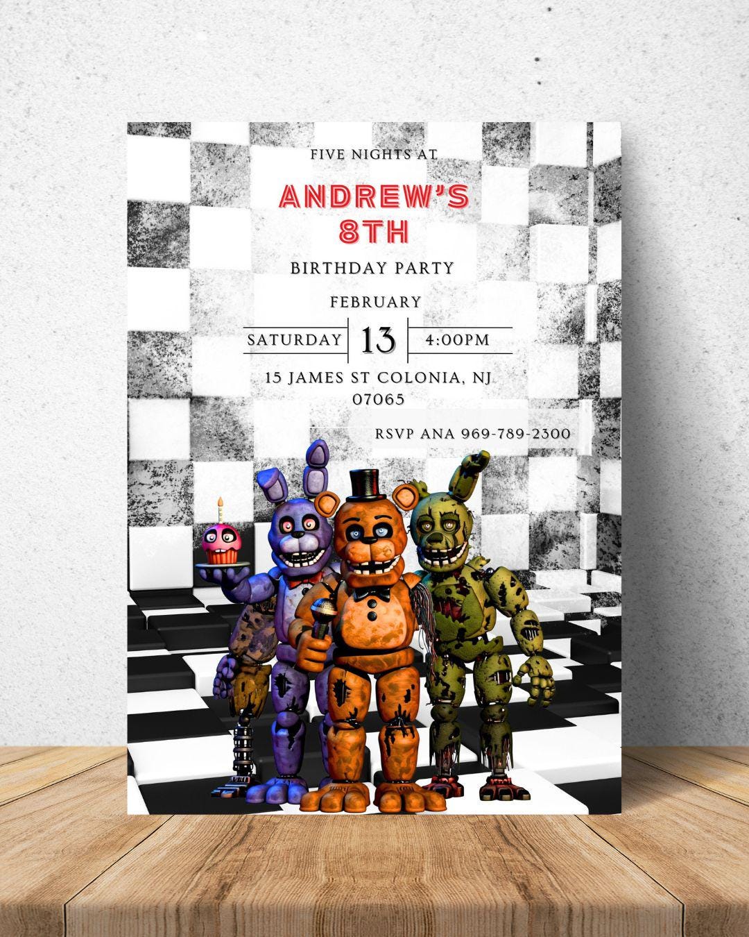 Five Nights at Freddy's Invitation | FNAF Birthday Invitations - Etsy