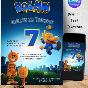 Invitación de cumpleaños para hombre perro