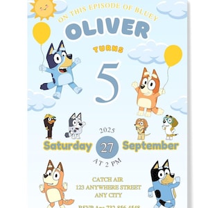 Convite de aniversário azul, convite para festa azul, convite para festa de aniversário azul, convite para festa de aniversário, download instantâneo