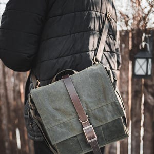 Petit sac messager en toile cirée ciré - Personnalisation gratuite