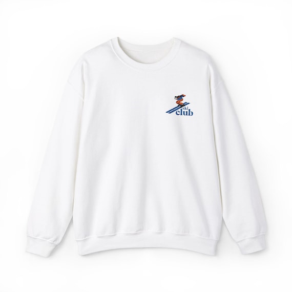 Ski Club Embroidered Sweatshirt Unisex Crewneck, Winter Sports