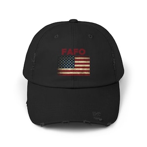 Distressed Cap - American Flag FAFO Hat, Patriotic Baseball Cap, Vintage Trucker Cap, Fourth of July Dad Gift, USA Military Hat