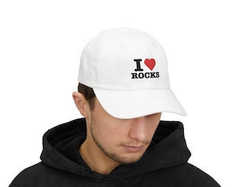 Gorra bordada "Amo las rocas", regalo para coleccionistas de rocas