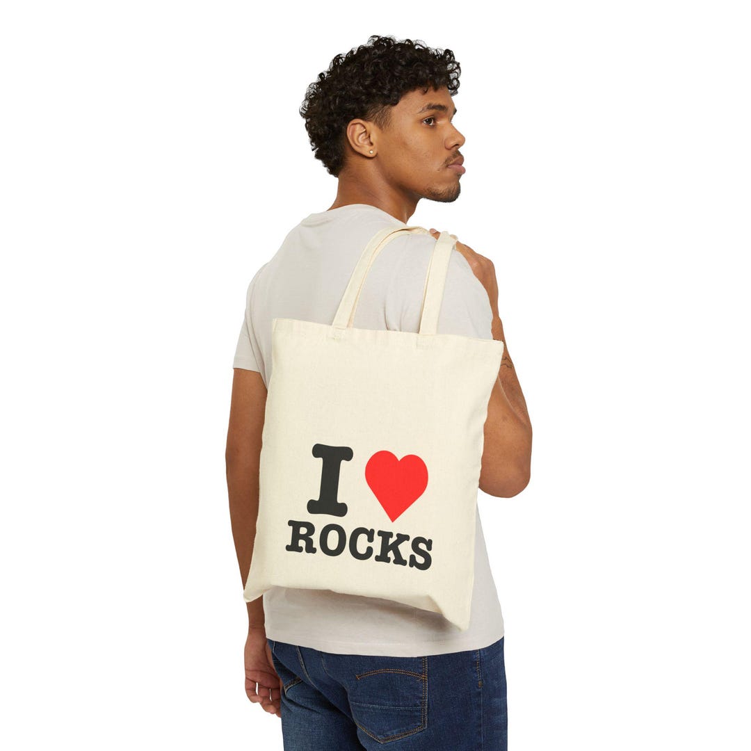 I Love Rocks Cotton Canvas Tote Bag, Geology Gift - Etsy