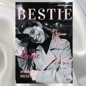 magazine meilleur amie (anniversaire) personnaliser dans canva - bestie edition - 40 pages - cadeau d'anniversaire pour une amie, sa bff <3