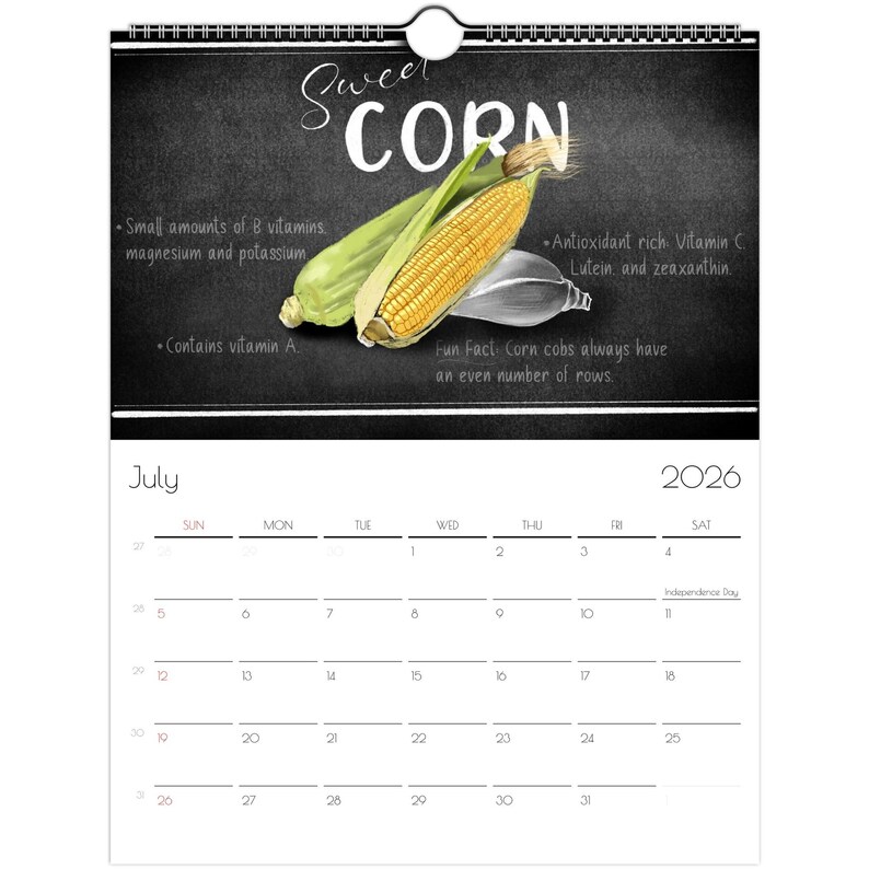 2026 Veggie Calendar - Fun Facts & Health Benefits - Handmade Wall ... - Veggie Wall Benefits