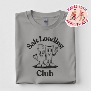 Funny 'Salt Loading Club' T-Shirt, Retro Cartoon Design, POTS Awareness, Hydrating Tee, Postural Orthostatic Tachycardia Syndrome Shirt