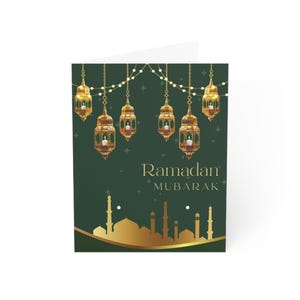 Cartões de felicitações islâmicos (10, 30 e 50 peças), desejos de Ramadan Mubarak, presente para ele ou ela, presente islâmico, cartão de celebração islâmica