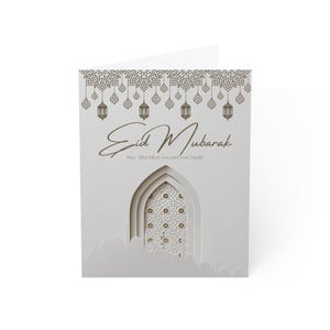 Cartões de felicitações islâmicos (10, 30 e 50 peças), desejos de Eid Mubarak, presente para ele ou ela, presente islâmico, cartão de celebração islâmica