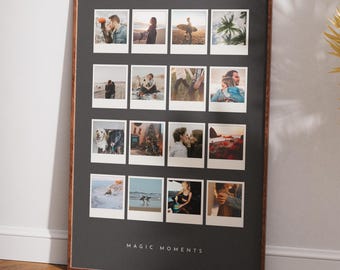 Polaroid Gift, Custom Polaroid Collage, Magic Moments Poster, Best Friends Gift, Romantic Photo Idea, Photo Memories, Vacation Photo Collage