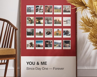 Custom Polaroid Collage, 1st Anniversary Gift, Romantic Gift for Boyfriend, Polaroid Anniversary Gift, Gift for Husband, For Wife, Unframed