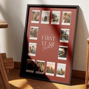 1st Anniversary, 2nd Anniversary, 3rd Anniversary Gift, Anniversary Photo Collage, 1 Year Anniversary, Custom Polaroid Collage, Unframed