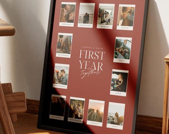 1st Anniversary, 2nd Anniversary, 3rd Anniversary Gift, Anniversary Photo Collage, 1 Year Anniversary, Custom Polaroid Collage, Unframed