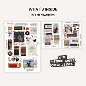 May include: A collage of photos and objects, including matches, a lighter, and a camera, with the text "WHAT'S INSIDE FILLED EXAMPLES" and "WITH INSTRUCTIONS & CREATIVE IDEAS". The collage includes photos and text.