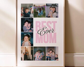 Personligt fotokollage för mamma, mors dag-present (utskrivbar)