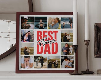 Personalized Dad Photo Collage Gift, Father's Day Present (Digital Download)