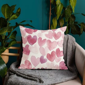 Almofada de Dia dos Namorados, Almofada Rosa, Decoração de Amor, Decoração de Dia dos Namorados, Decoração de Dia dos Namorados, Almofada de Corações de Dia dos Namorados, Decoração de Amor Alegre