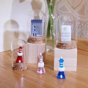 Hand-Blown Glass House Figurines, Glass house and Tower Figurine –Housewarming Gift, Miniature house, Home Decor, Desk Decor, Unique Gift