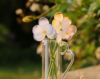Mini Glass Flower bouquet set-Moth Orchid Flower bouquet,Home Decor Gift for Mom,Gift for mother's day, birthday gift, Fairy Garden