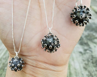 CELL - sterling silver Covid-19 virus cell charm,  memorable moment 2020