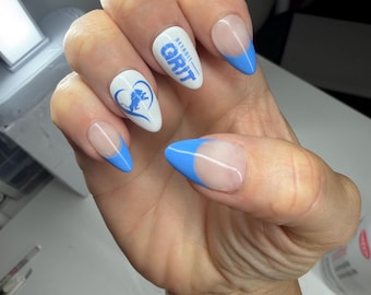 Football nail decal Detroit Lion inspired. Nails not included decals only.