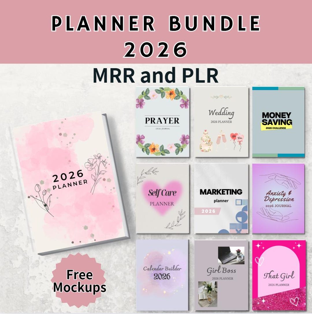 2026 Digital Planner Templates Bundle, MRR PLR Canva Planners ...