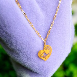 Gold-Plated Mother-Daughter Heart Necklace: Personalized Mom Gift