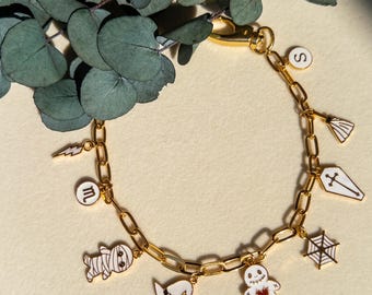 Custom Halloween Bag Charm: Gold-Plated Chain Purse Accessory