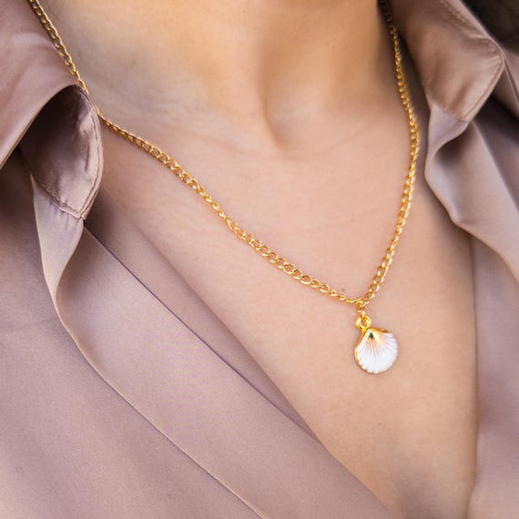 Seashell Necklace for Women – Gold Beach Necklace, Summer Shell
