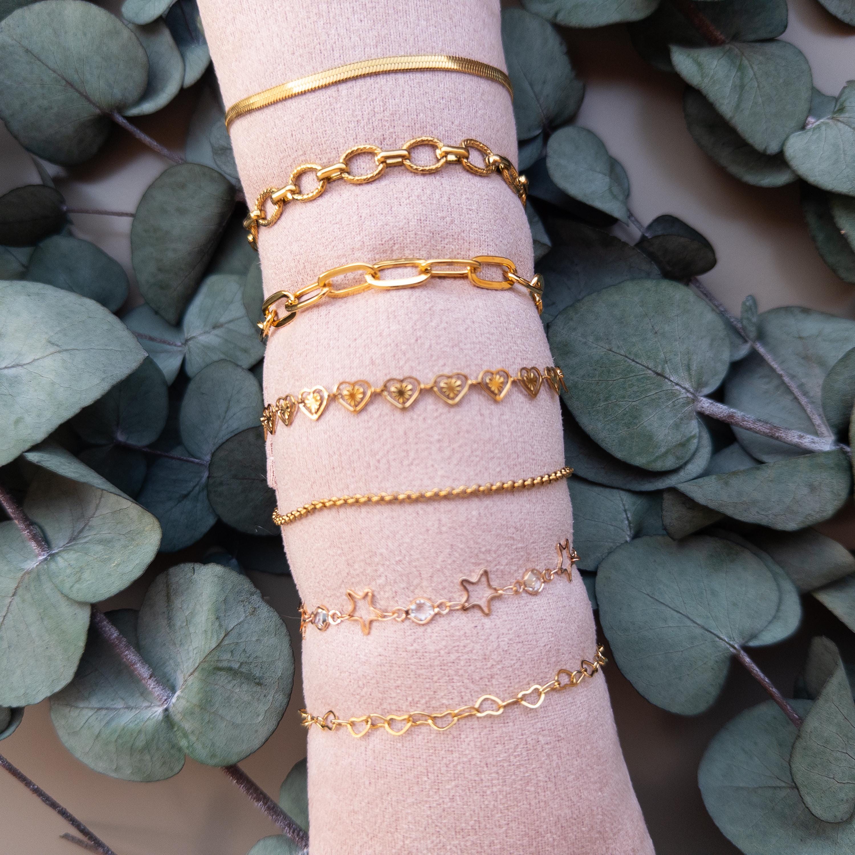 8-Piece Dainty Layered Bracelets Set For Women - Boho Stretch Bead & Chain Stackable Bracelets