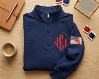 Bestickt mit J.E.E. Epstein Quarter Zip Sweatshirt, Meme Shirt, Jeffrey JEE Monogramm Unisex Sweatshirt, Jeffrey Epstein Stickerei Merch
