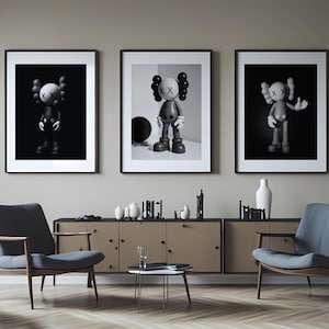 KAWS Poster Set of 3 | Hypebeast Kaws Figure Poster | Kaws Poster Print | Kaws Wall Art | Printables Minimalist | Digital Download |