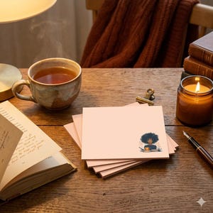 Warm Pastel Post-it Notes | Bookworm Gift | Desk Accessories | Sticky Note Pads