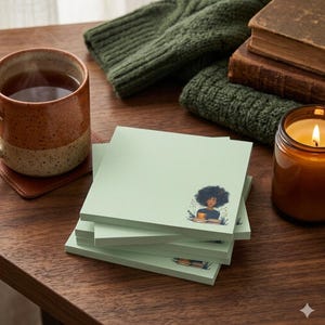 Warm Pastel Post-it Notes | Bookworm Gift | Desk Accessories | Sticky Note Pads