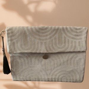 Minimalistische beige Clutch, elegante Partytasche, Hochzeits- und Cocktailtasche