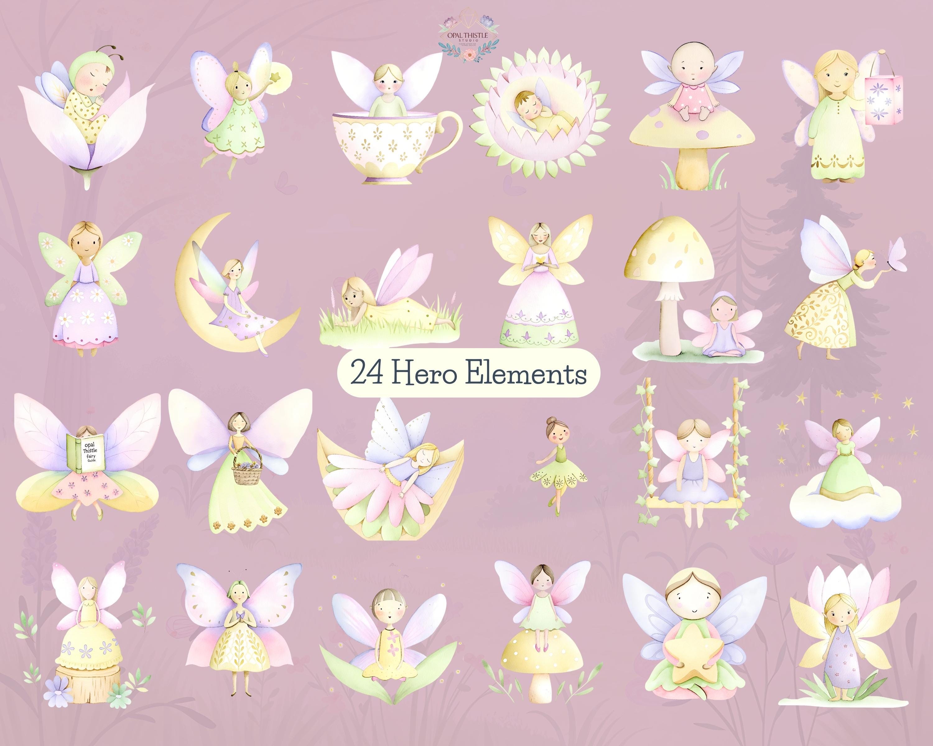 Enchanted Fairy Clipart Set Magical Woodland PNG Fairy Garden Graphics ...